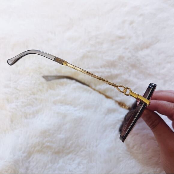 Gia Clear Light Purple Chain Link Oversized Sunglasses - Picture 6 of 12